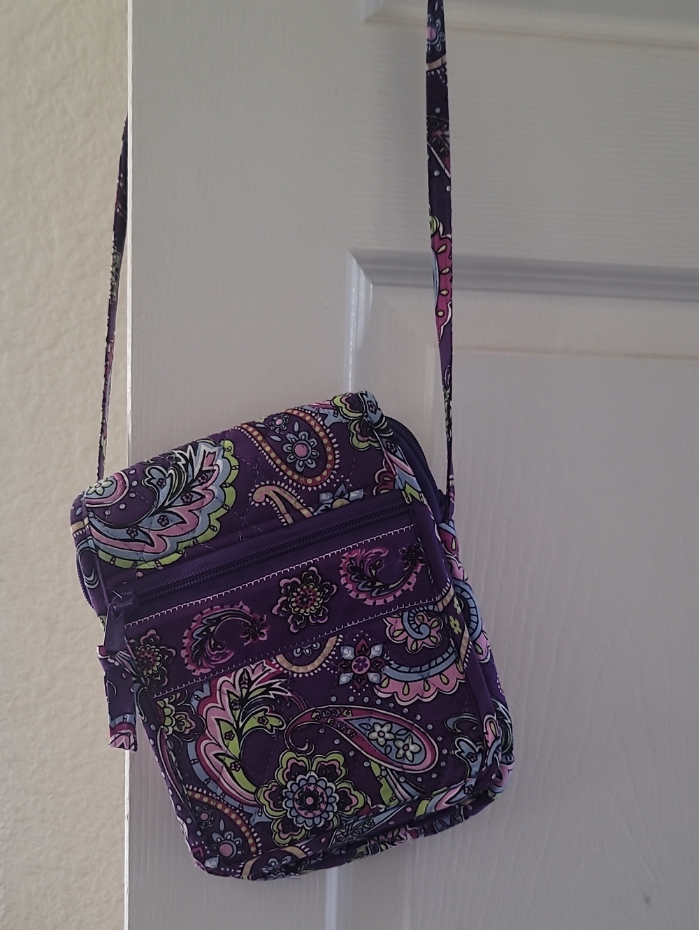 Purple Paisley Crossbody Bag - Women's Shoulder Bag